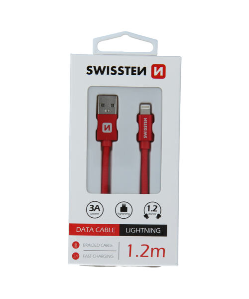 SWISSTEN datový kabel Textile USB / Lightning 1,2m