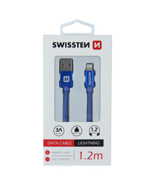 SWISSTEN datový kabel Textile USB / Lightning 1,2m
