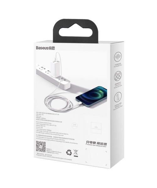 Baseus CALYS-A02 Superior Fast Charging Kabel Lightning 2.4A 1m White