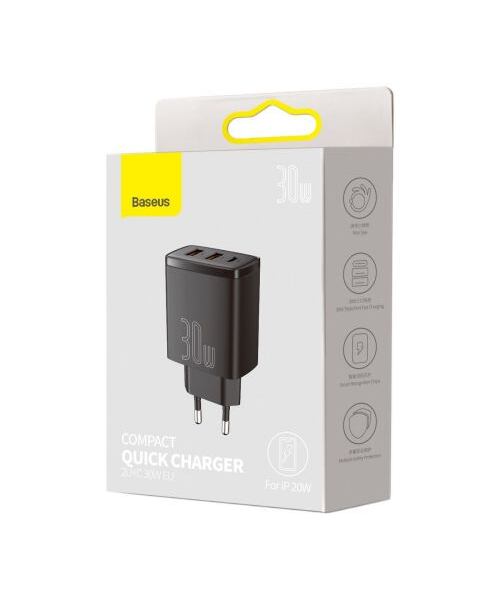 Baseus CCXJ-E01 Compact Quick Nabíječka USB-C 30W Black