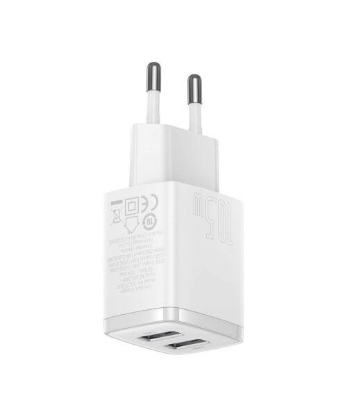 Baseus CCXJ010202 Compact Nabíječka 2xUSB 10,5W White