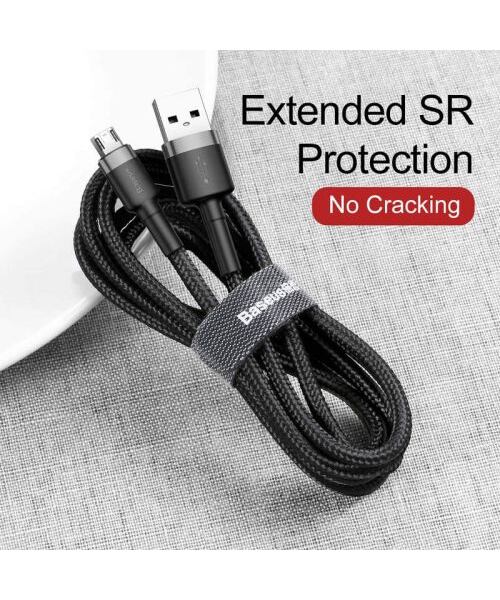 Baseus Micro USB Cafule Cable 2.4A 1m Gray + Black (CAMKLF-BG1)
