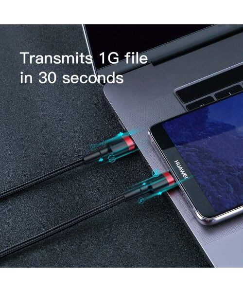 Baseus datový kabel Cafule USB-C PD2.0 1m 60W (20V 3A) černo-červený