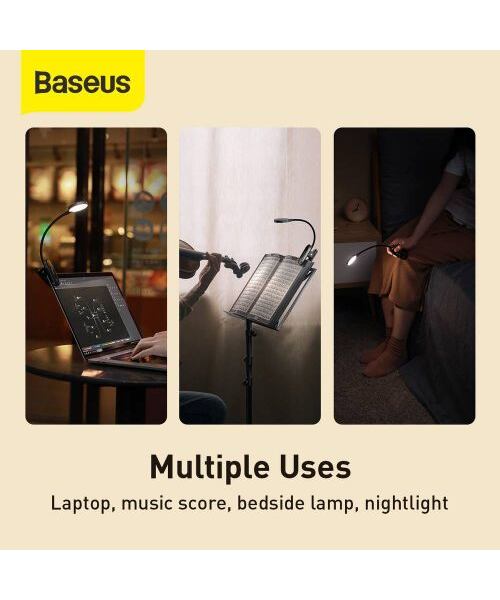 Baseus LED světlo na čtení s klipem 3W teplá bílá (4000K)