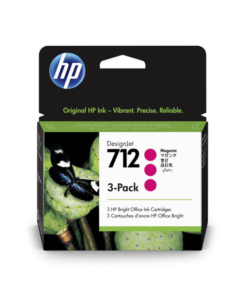 HP 712 Ink. náplň purpurová, trojbalení, 3ED78A