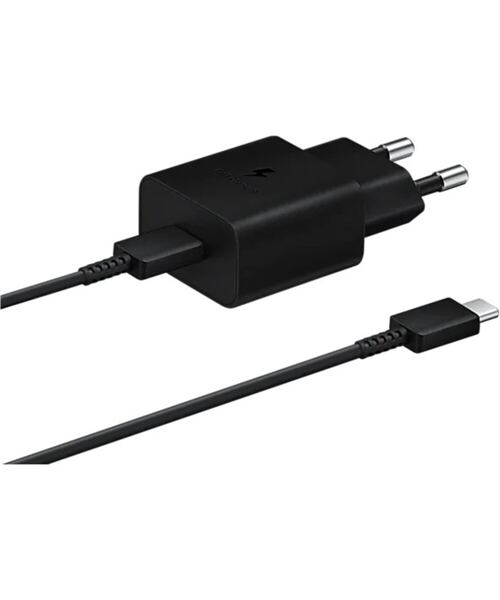 EP-T1510XBE Samsung USB-C 15W Cestovní nabíječka + USB-C Datový Kabel Black