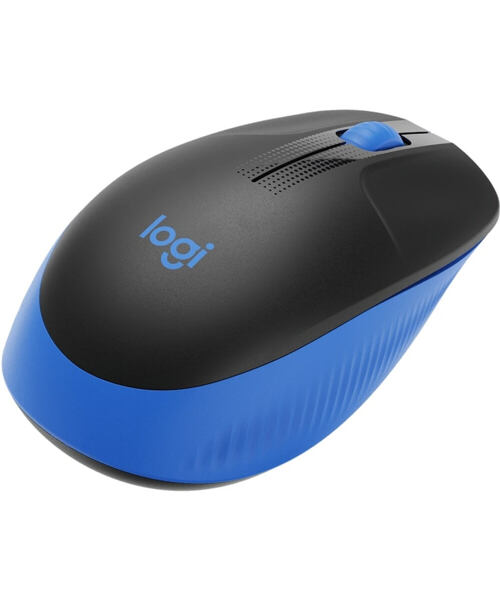 Logitech M190/Kancelářská/Optická/1 000 DPI/Bezdrátová USB/Černá-modrá