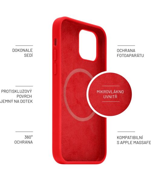 Zadní kryt FIXED MagFlow s podporou MagSafe pro Apple iPhone 14 Pro, červený