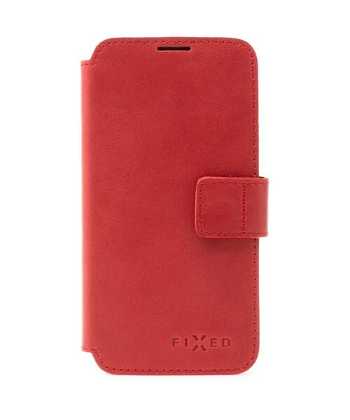 Kožené pouzdro typu kniha FIXED ProFit pro Apple iPhone 13 Pro, červené