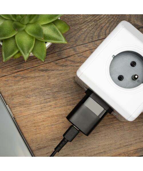 Síťová nabíječka FIXED Mini s USB-C výstupem a podporou PD, 30W, černá