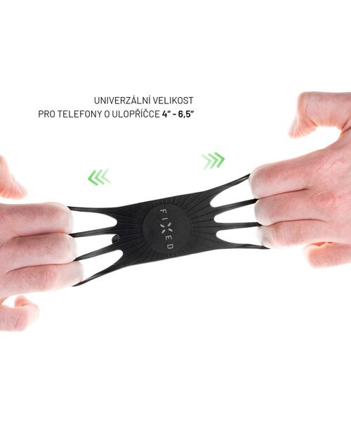 Odnímatelný silikonový držák mobilního telefonu na kolo FIXED Bikee 2, černý