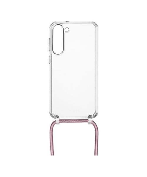 Pouzdro FIXED Pure Neck s růžovou šňůrkou na krk pro Samsung Galaxy S23+