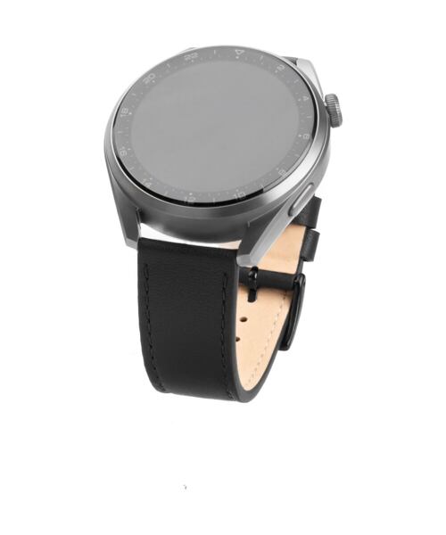 Kožený řemínek FIXED Leather Strap s Quick Release 20mm pro smartwatch, černý