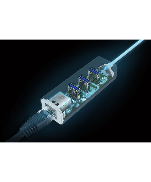 TP-Link UE330 USB 3.0 3-portový USB hub & gigabitový ethernet adaptér