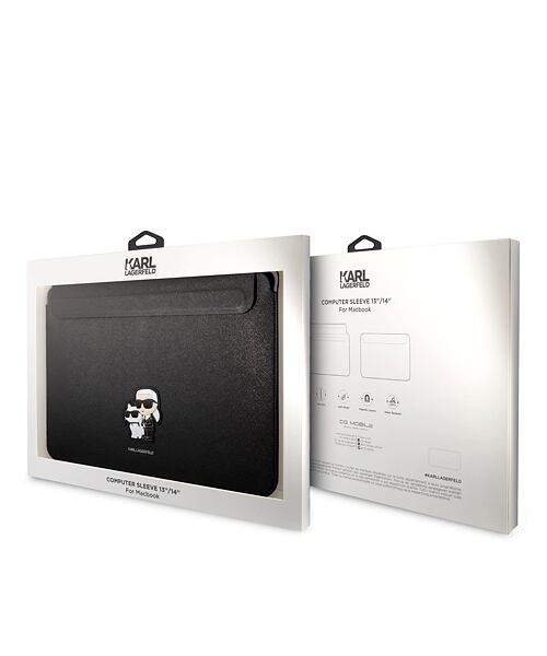 Karl Lagerfeld Saffiano Karl and Choupette Obal na Notebook 13/14" Black