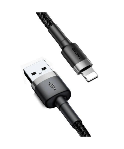 Baseus datový kabel Cafule Lightning 0,5m 2,4A šedo-černý