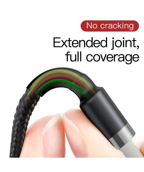 Baseus datový kabel Cafule Lightning 0,5m 2,4A šedo-černý