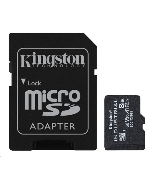 Kingston Industrial/micro SDHC/8GB/UHS-I U3 / Class 10/+ Adaptér