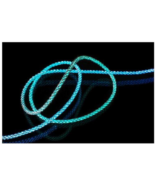 Svítící nabíjecí kabel FIXED s konektory USB-C/USB-C a podporou PD, 1,2 metr, 60W, duhový