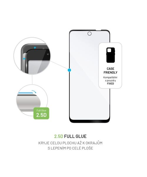 Ochranné tvrzené sklo FIXED Full-Cover pro Motorola Moto E32s, černé