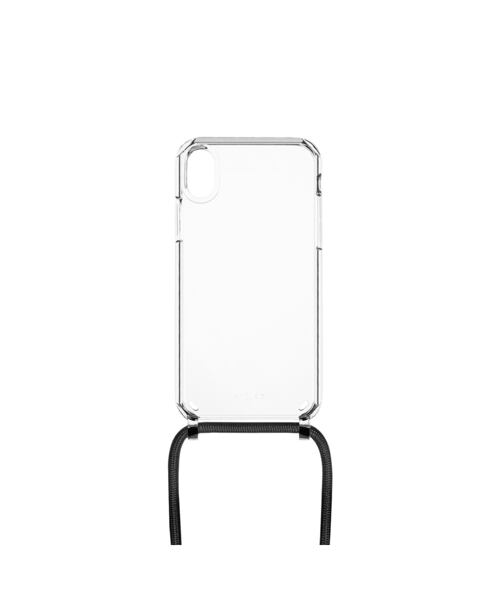 Pouzdro FIXED Pure Neck s černou šňůrkou na krk pro Apple iPhone XR
