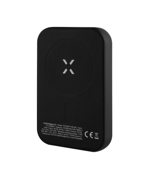 Powerbanka FIXED MagZen (2nd gen.) s bezdrátovým nabíjením a podporou MagSafe, 10 000 mAh, černá
