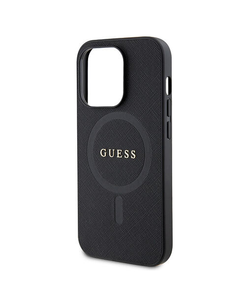 Guess PU Saffiano MagSafe Zadní Kryt pro iPhone 15 Pro Max Black