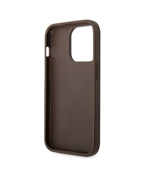 Guess PU 4G Metal Logo Zadní Kryt pro iPhone 15 Pro Max Brown