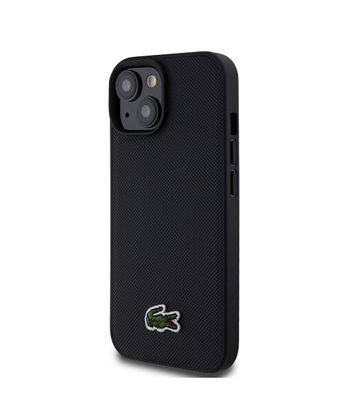 Lacoste Iconic Petit Pique Woven Logo Magsafe Zadní Kryt pro iPhone 15 Black