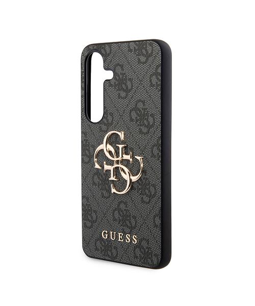 Guess PU 4G Metal Logo Zadní Kryt pro Samsung Galaxy S24+ Grey