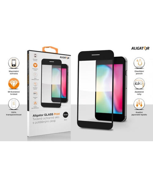 Ochrana displeje GLASS PRINT Xiaomi Redmi A3, černá, celoplošné lepení