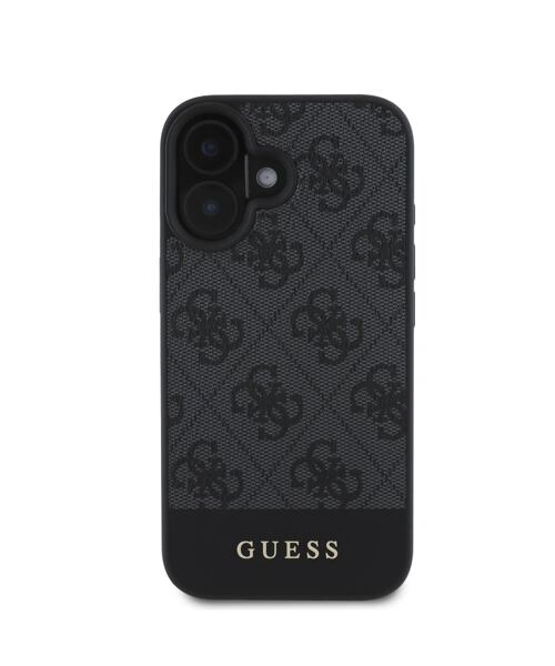 Guess PU 4G Stripe Zadní Kryt pro iPhone 16 Grey