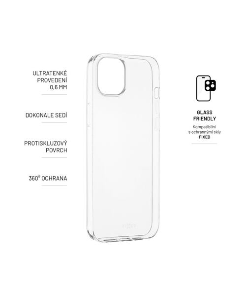 Ultratenký TPU gelový kryt FIXED Story Slim pro Apple iPhone 14 Plus, 0,6 mm, čirý