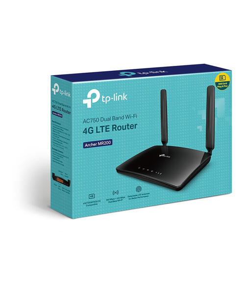 TP-Link Archer MR200 4G LTE WiFi AC750 Router, 4xFE ports