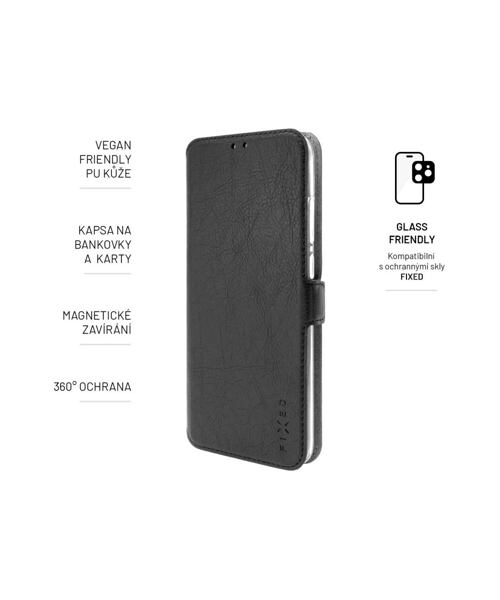 Tenké pouzdro typu kniha FIXED Topic pro Realme C55, černé