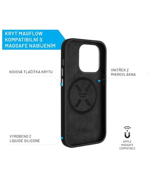 Zadní kryt FIXED MagFlow s podporou MagSafe pro Apple iPhone 15 Pro Max, černý