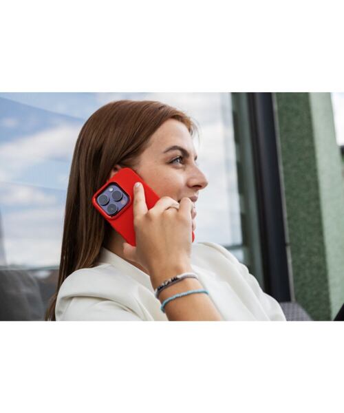 Zadní kryt FIXED MagFlow s podporou MagSafe pro Apple iPhone 15, červený