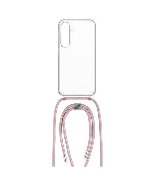 Pouzdro FIXED Pure Neck s růžovou šňůrkou na krk pro Samsung Galaxy S24