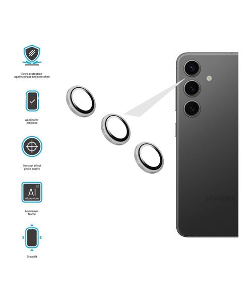 Ochranná skla čoček fotoaparátů FIXED Camera Glass pro Samsung Galaxy A15/A15 5G, stříbrná