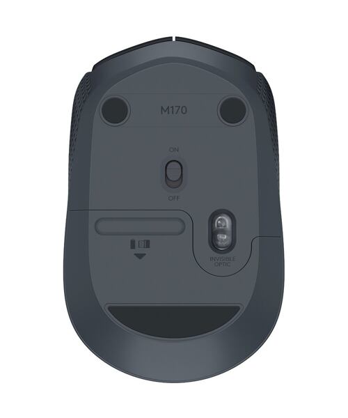 Logitech M171/Cestovní/Optická/1 000 DPI/Bezdrátová USB/Černá-šedá