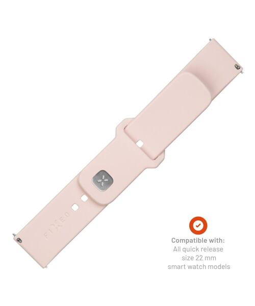 Set silikonových řemínků FIXED Silicone Sporty Strap s Quick Release 22mm pro smartwatch, růžový