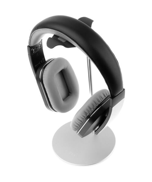 Hliníkový stojánek FIXED Frame Headphones na stůl pro náhlavní sluchátka, stříbrné