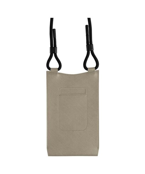 Taštička přes rameno s kapsou FIXED Verona s černou šňůrkou pro mobilní telefony do 7", krémová