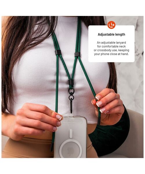 Univerzální šňůrka FIXED NeckUni pro telefony se zadním krytem, šedá