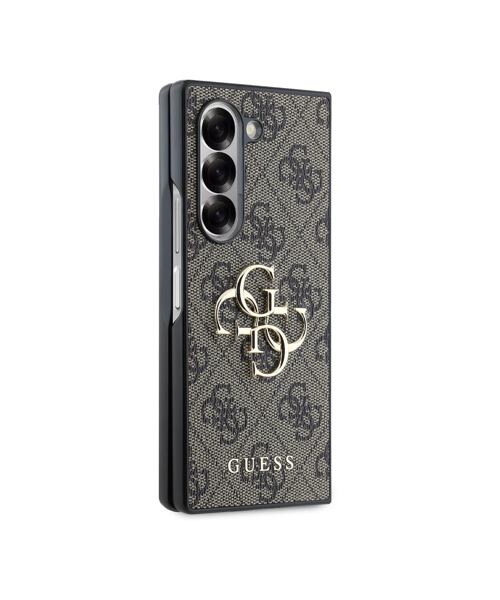Guess PU 4G Metal Logo Zadní Kryt pro Samsung Galaxy Z Fold 6 Brown
