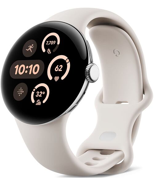 Google Pixel Watch 3 41mm Polished Silver Aluminum Case/Porcelain Active Band