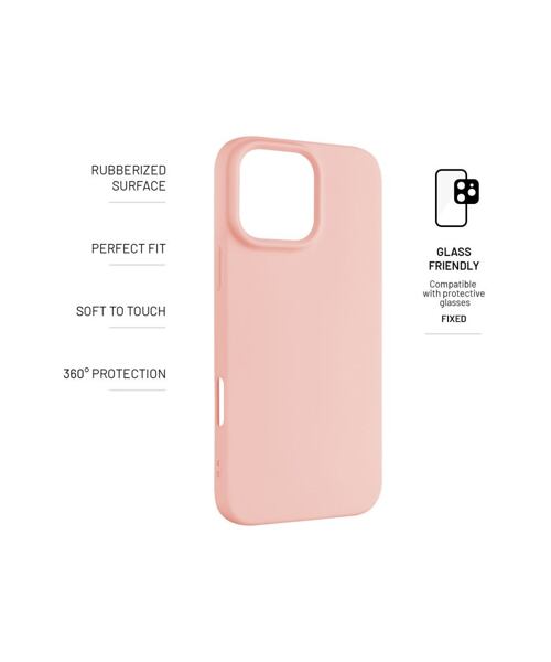 Zadní pogumovaný kryt FIXED Story pro Apple iPhone 16 Pro Max, růžový