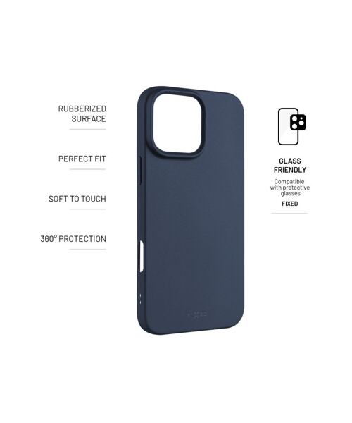 Zadní pogumovaný kryt FIXED Story pro Apple iPhone 16 Pro Max, modrý