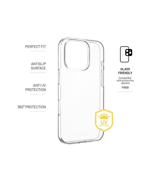 TPU gelový kryt FIXED Story AntiUV pro Apple iPhone 16 Pro, čirý