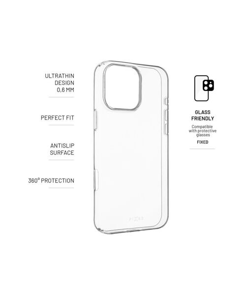 Ultratenký TPU gelový kryt FIXED Story Slim pro Apple iPhone 16 Pro Max, 0,6 mm, čirý